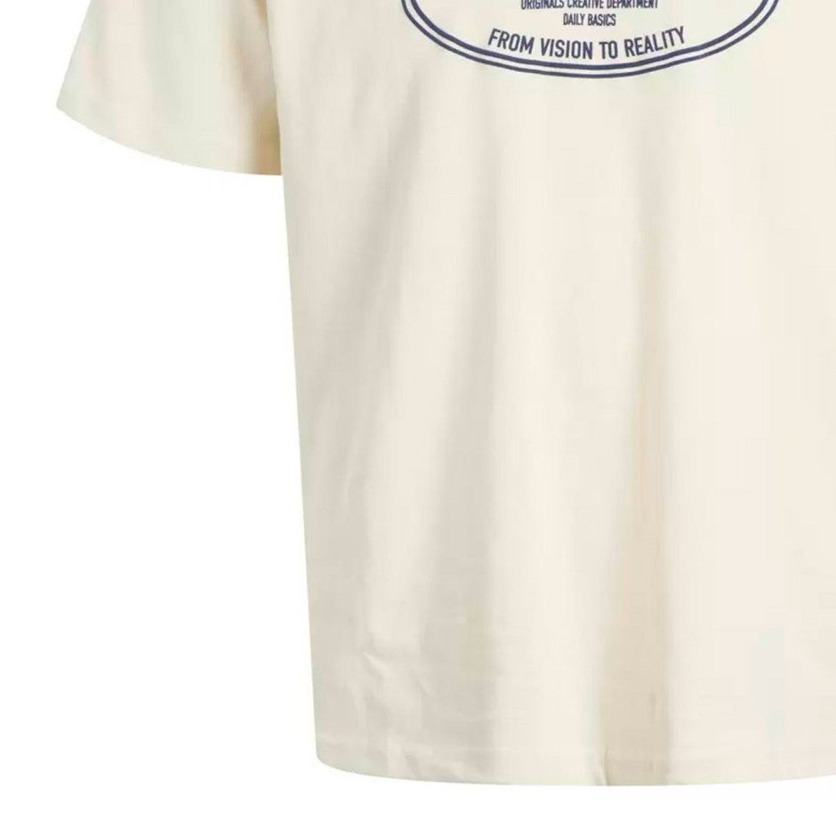 JACK & JONES JORYORK FRONT TEE SS CREW NECK 12283800-ANTIQUE WHITE Ecru