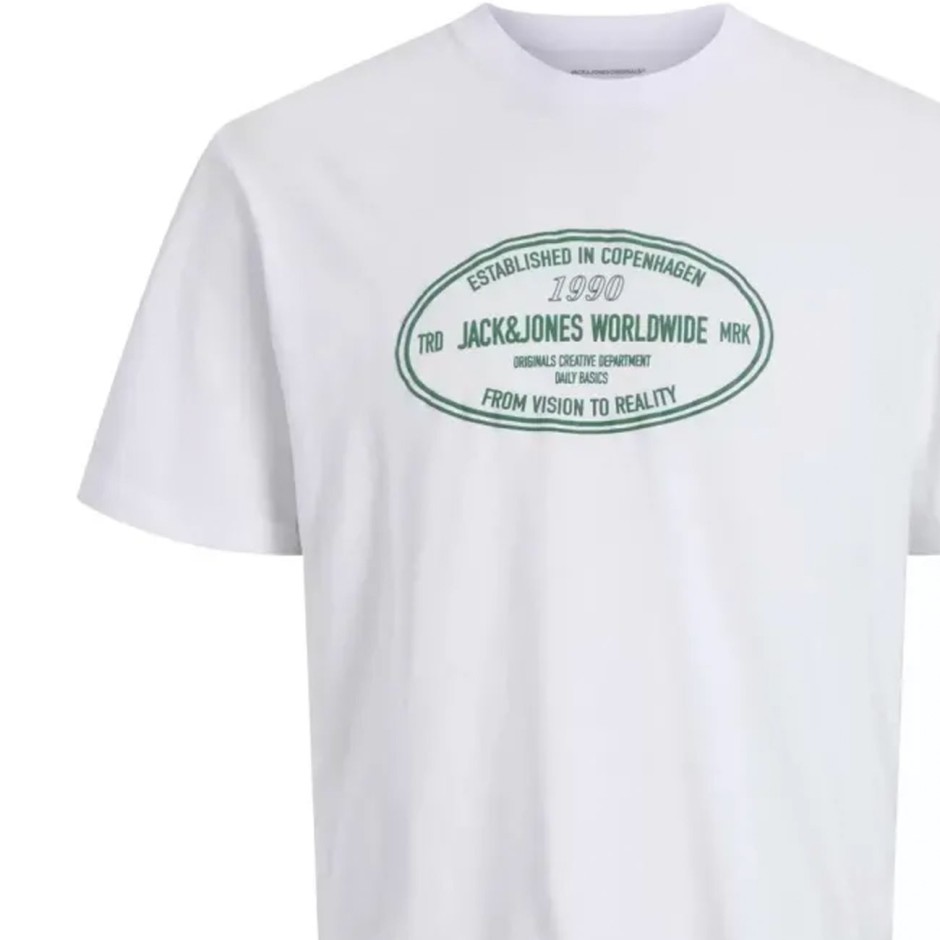 JACK & JONES JORYORK FRONT TEE SS CREW NECK 12283800-BRIGHT WHITE White