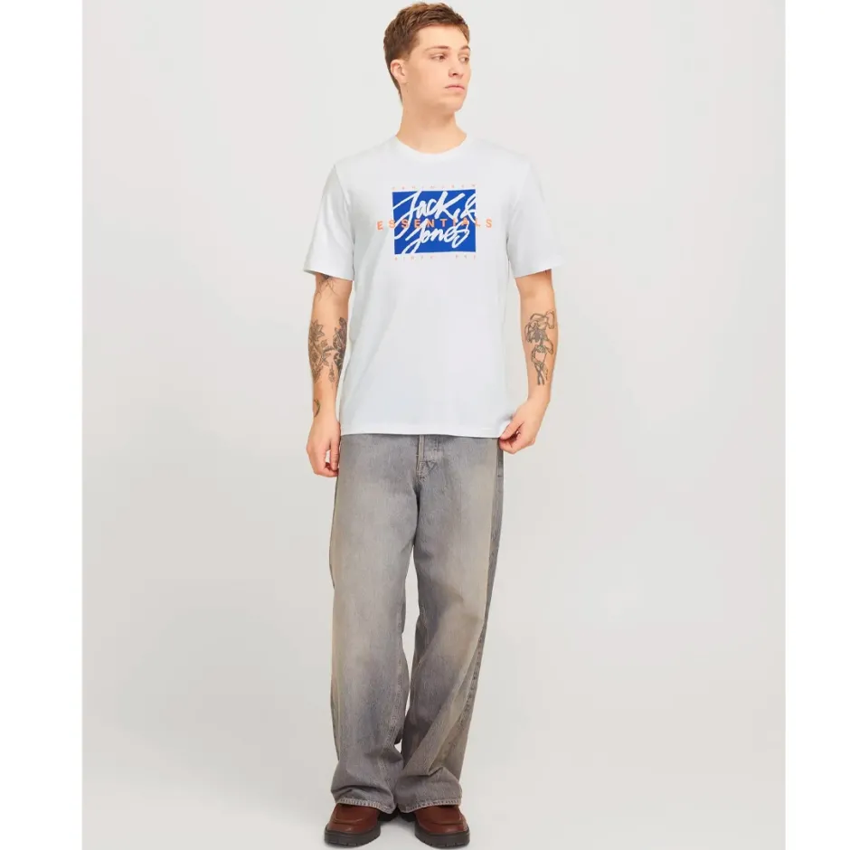 JACK & JONES JJCOLTON TEE SS CREW NECK 12268439-4649319 White