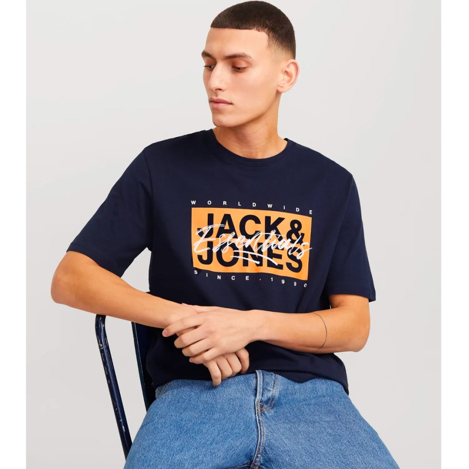 Ανδρική Κοντομάνικη Μπλούζα Μπλε - Jack & Jones Colton