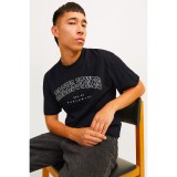 JACK & JONES JJECALEB VARSITY TEE SS 12257579-4517369 Black Image 0