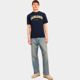 JACK & JONES JJECALEB VARSITY TEE SS 12257579-4517370 Blue Image 4