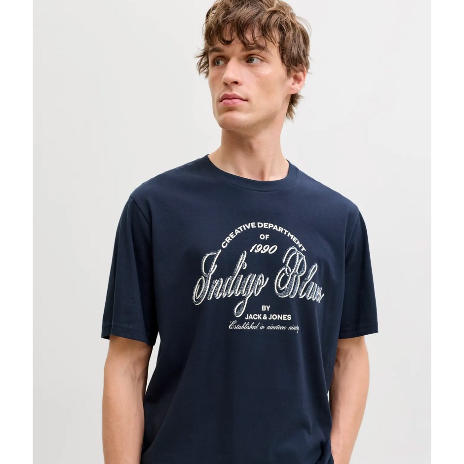 Ανδρική Κοντομάνικη Μπλούζα Μπλε - Jack & Jones JJedenver Graphic