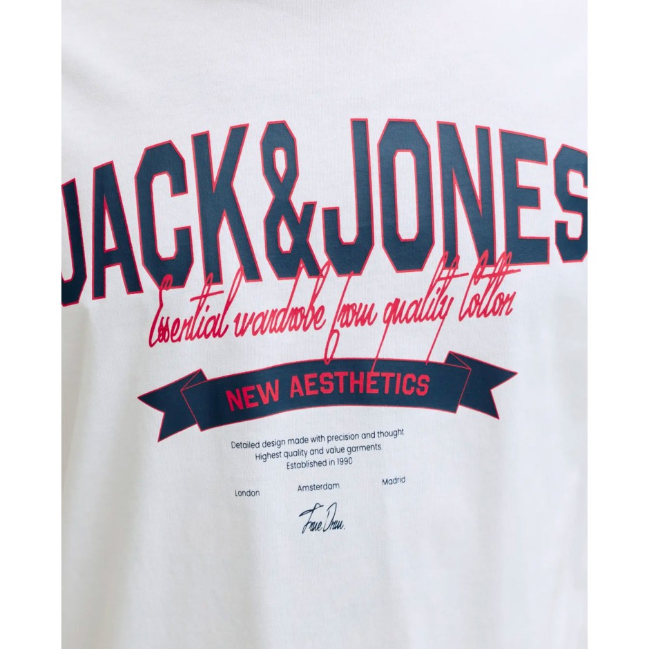 Ανδρική Κοντομάνικη Μπλούζα Λευκή - Jack & Jones JJelogo