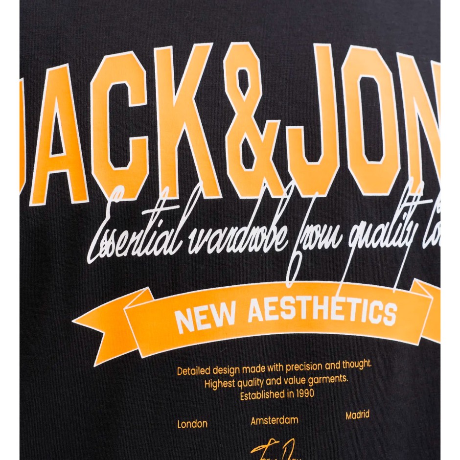 Ανδρική Κοντομάνικη Μπλούζα Μαύρη - Jack & Jones JJelogo