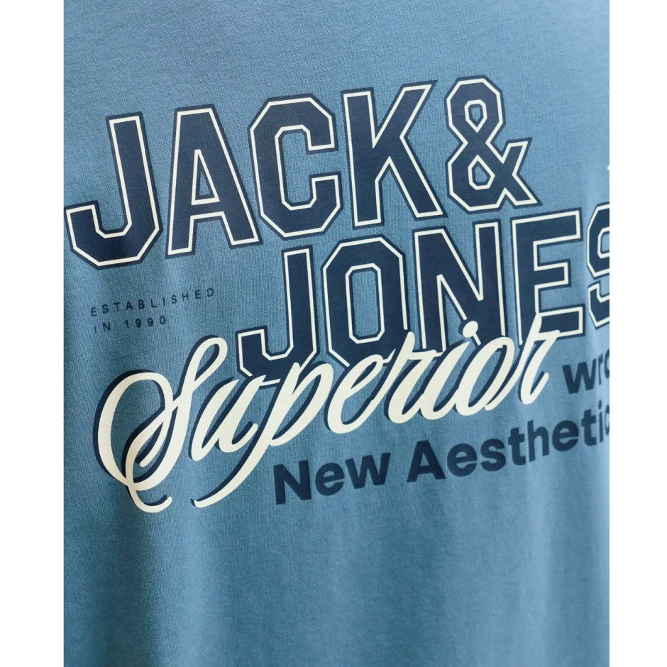 Ανδρική Κοντομάνικη Μπλούζα Μπλε - Jack & Jones JJelogo