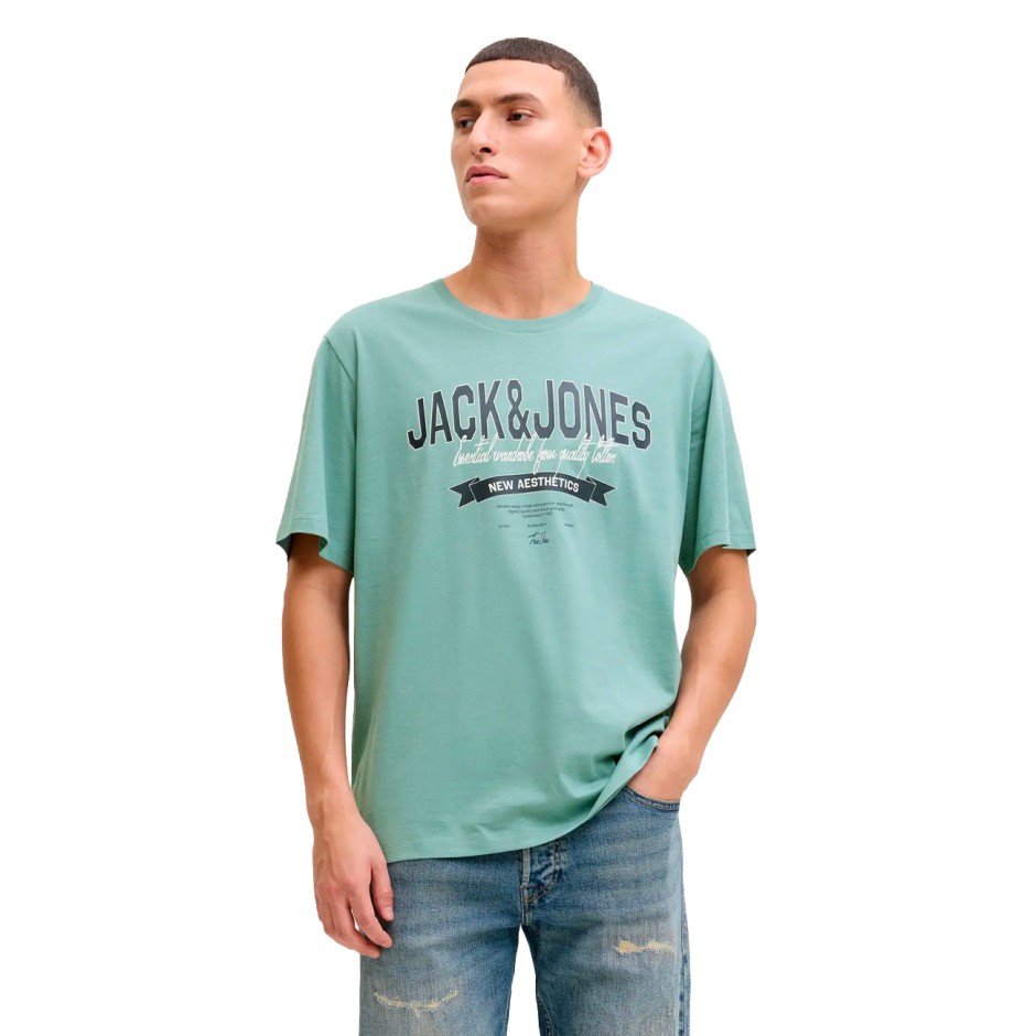 JACK & JONES JJELOGO TEE SS ONECK 2 COL 12288016-4902167 Turquoise