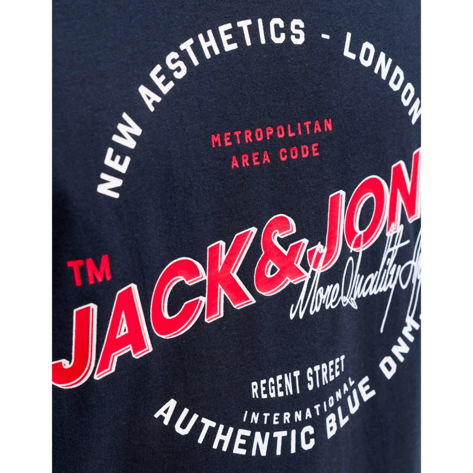 JACK & JONES  JJELOGO TEE SS ONECK 2 COL 12288016-4932814 Blue