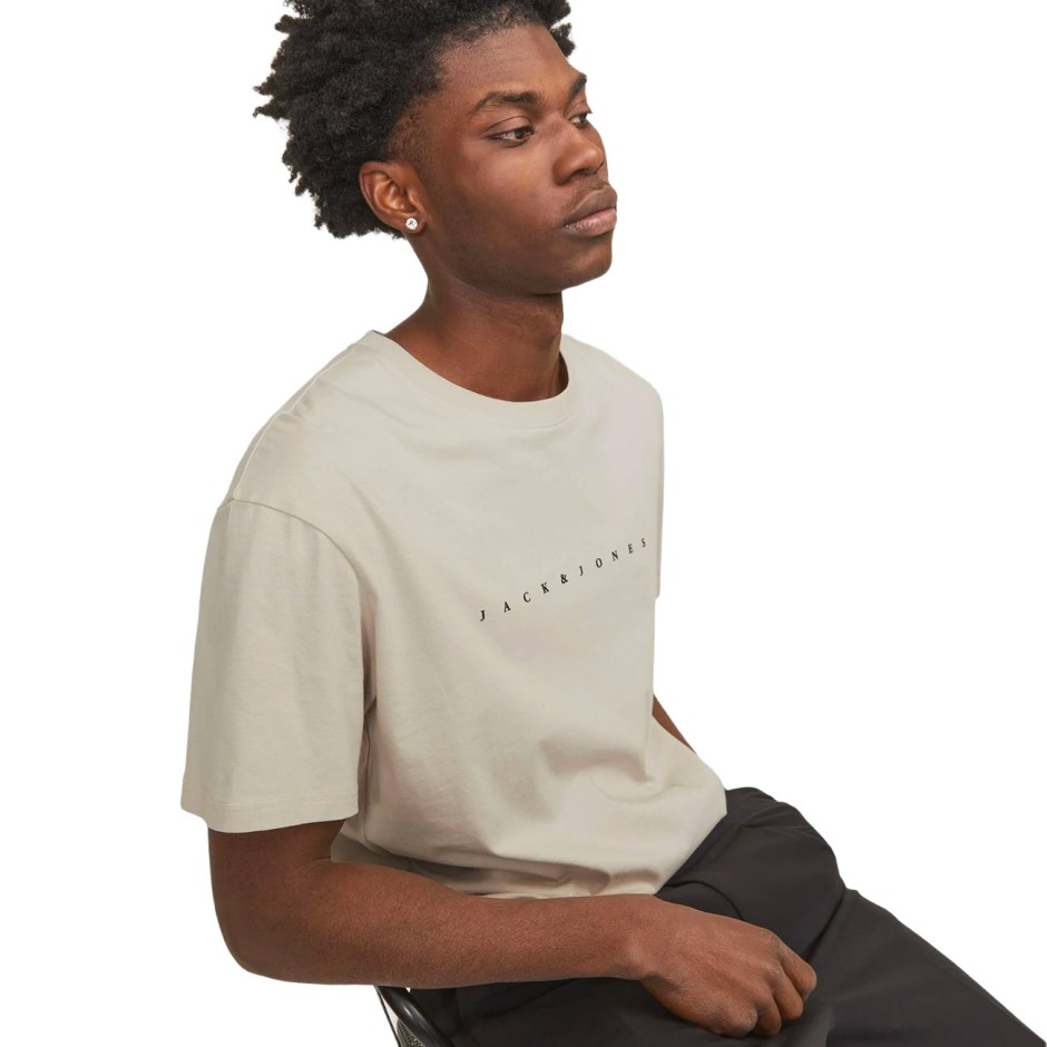 Ανδρική Κοντομάνικη Μπλούζα Εκρού - Jack & Jones JJestar