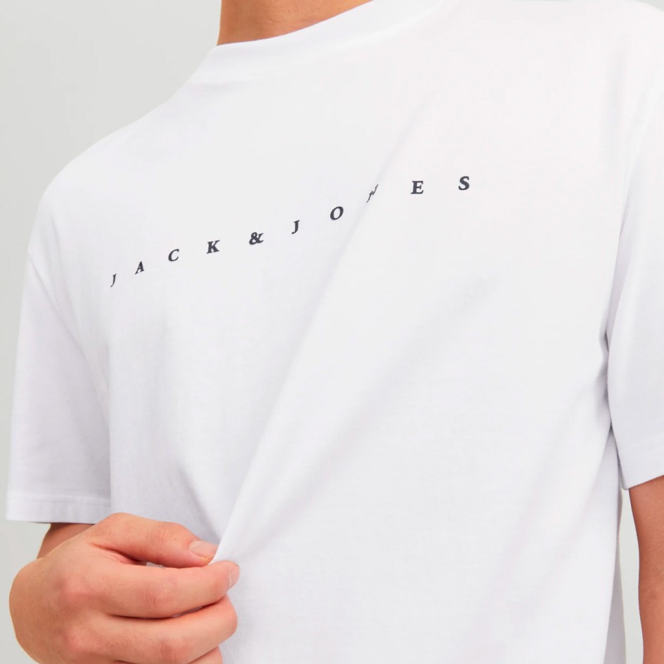 Ανδρική Κοντομάνικη Μπλούζα Λευκή - Jack & Jones JJestar