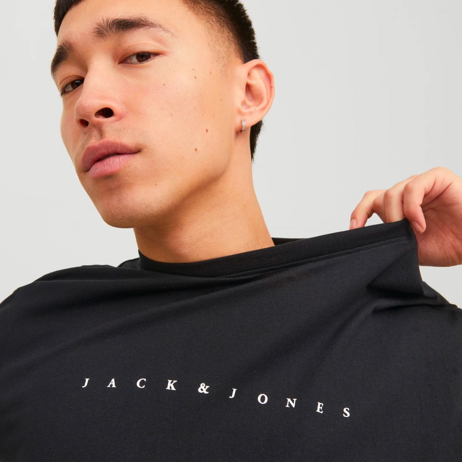 Ανδρική Κοντομάνικη Μπλούζα Μαύρη - Jack & Jones JJestar