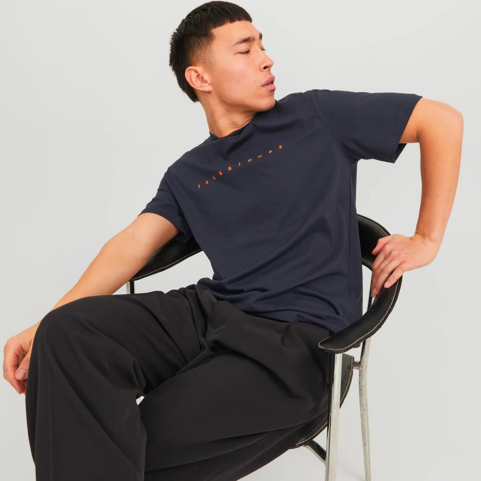Ανδρική Κοντομάνικη Μπλούζα Μπλε - Jack & Jones JJestar