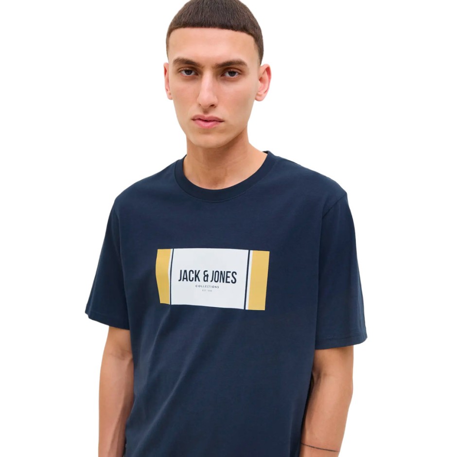 Ανδρική Κοντομάνικη Μπλούζα Μπλε - Jack & Jones Hayato