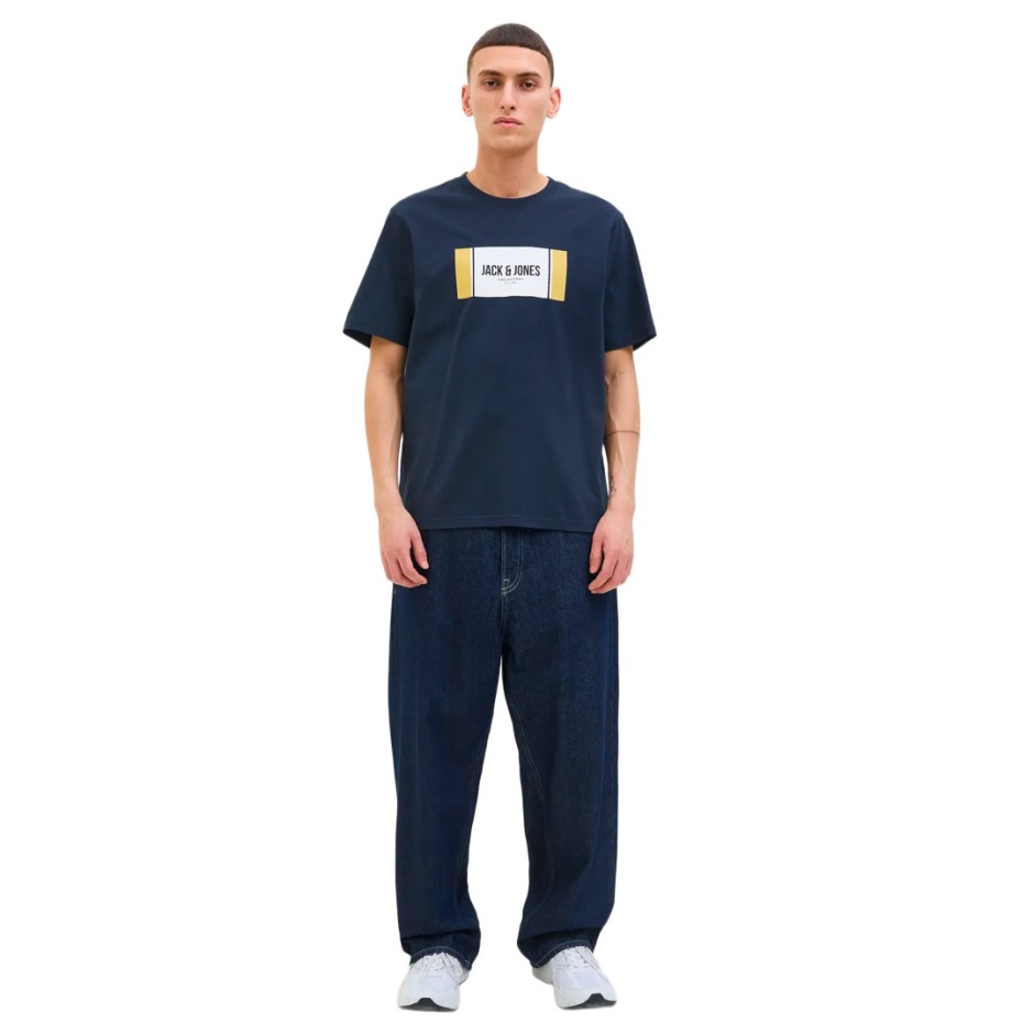 Ανδρική Κοντομάνικη Μπλούζα Μπλε - Jack & Jones Hayato