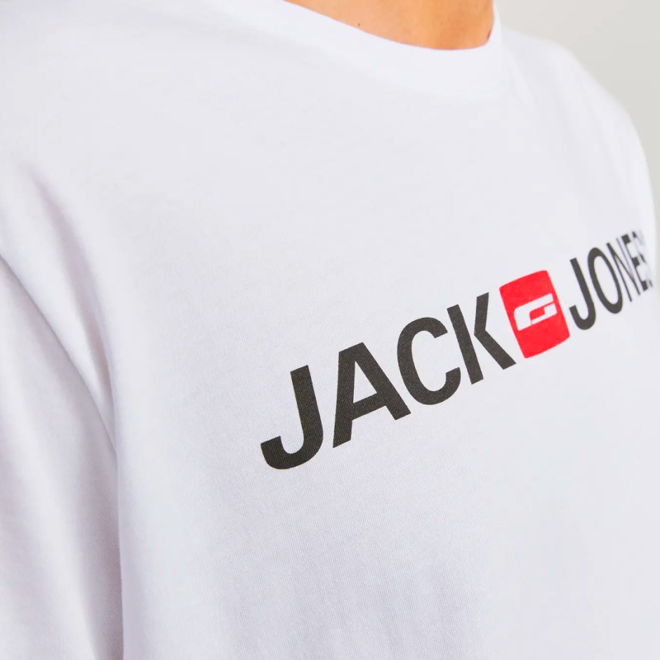 Ανδρική Κοντομάνικη Μπλούζα Λευκή - Jack & Jones Old Logo