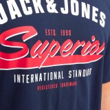 JACK & JONES JJELOGO TEE SS O-NECK 2 COL SS25 SN 12268267-4644219 Blue Image 1