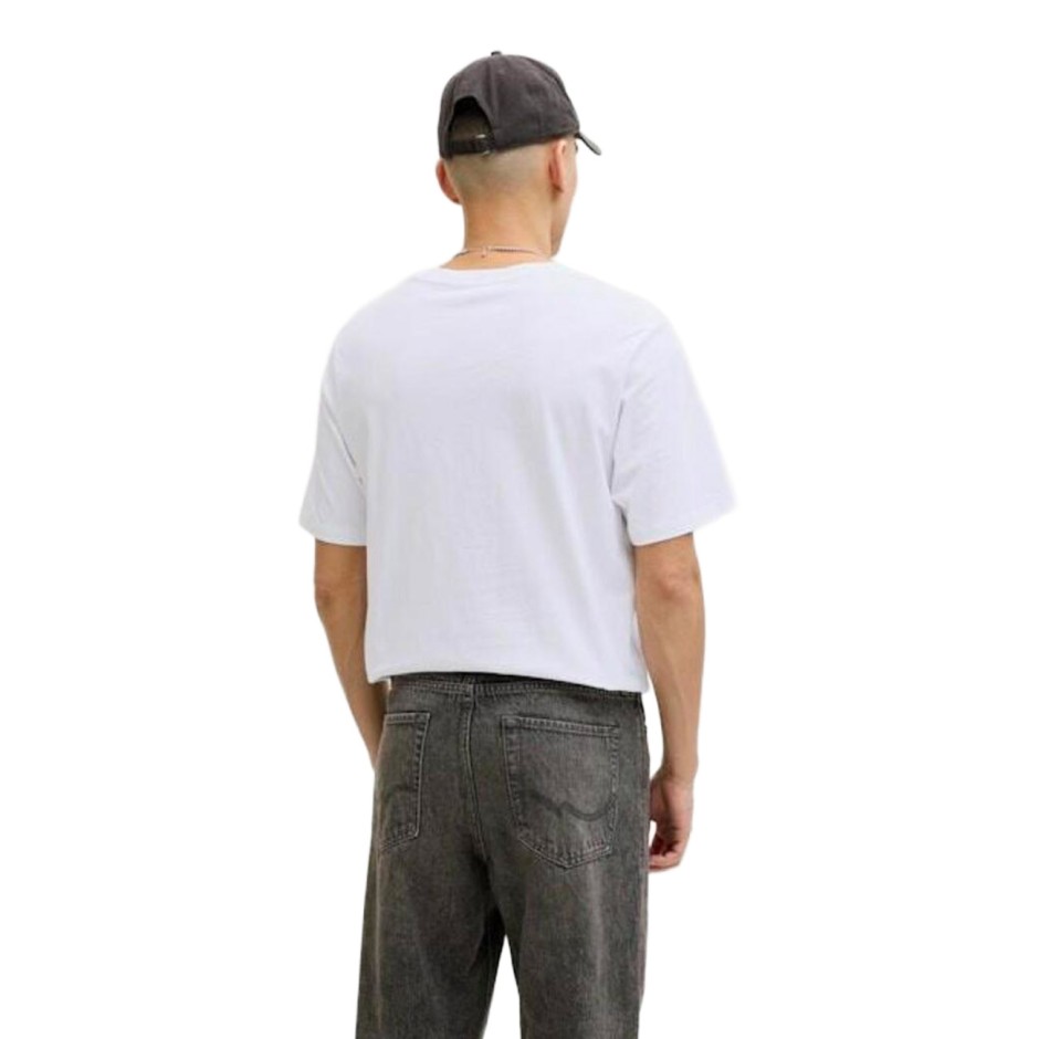Ανδρική Κοντομάνικη Μπλούζα Λευκή - Jack & Jones Jorcatskills