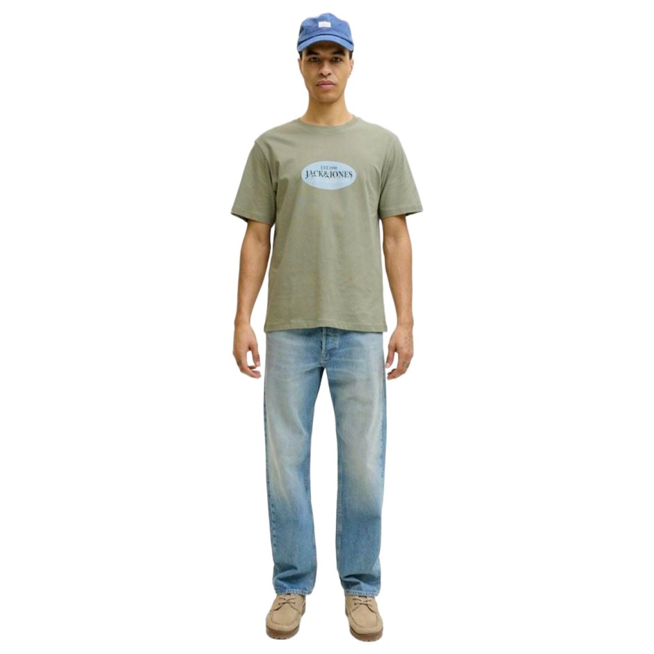 Ανδρική Κοντομάνικη Μπλούζα Χακί - Jack & Jones Jorcatskills