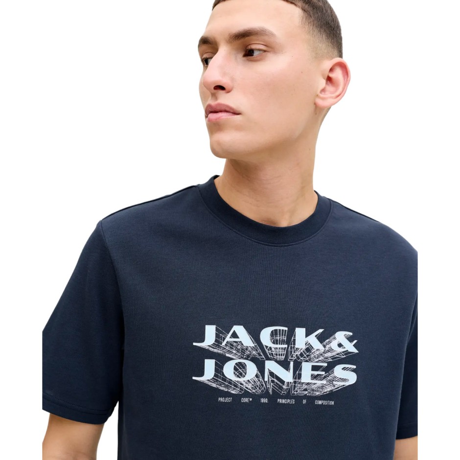 JACK & JONES JCOFUSION JJ BRANDING TEE SS 12289880-4914837 Blue