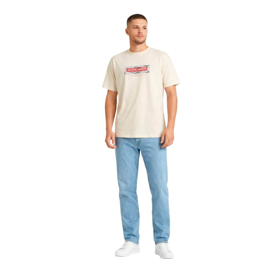 Men's T-Shirt Ecru - Jack & Jones Jcobreeze Branded