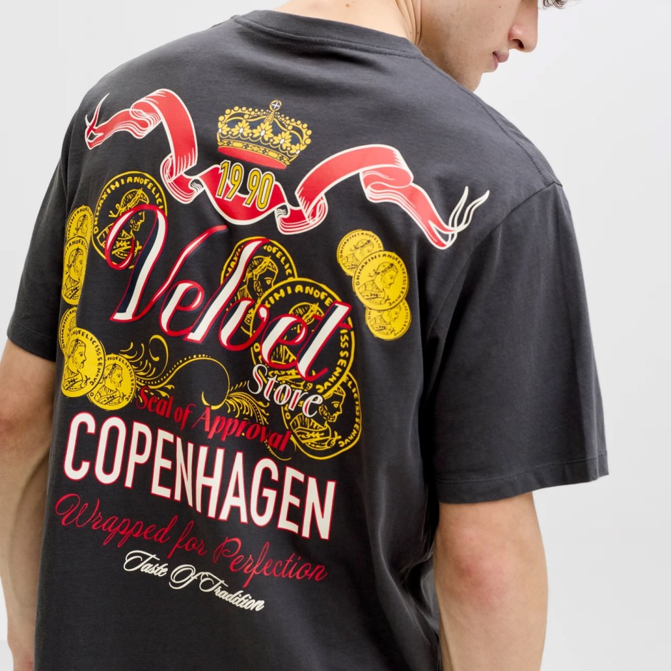Ανδρική Κοντομάνικη Μπλούζα Ανθρακί - Jack & Jones Jorvintage