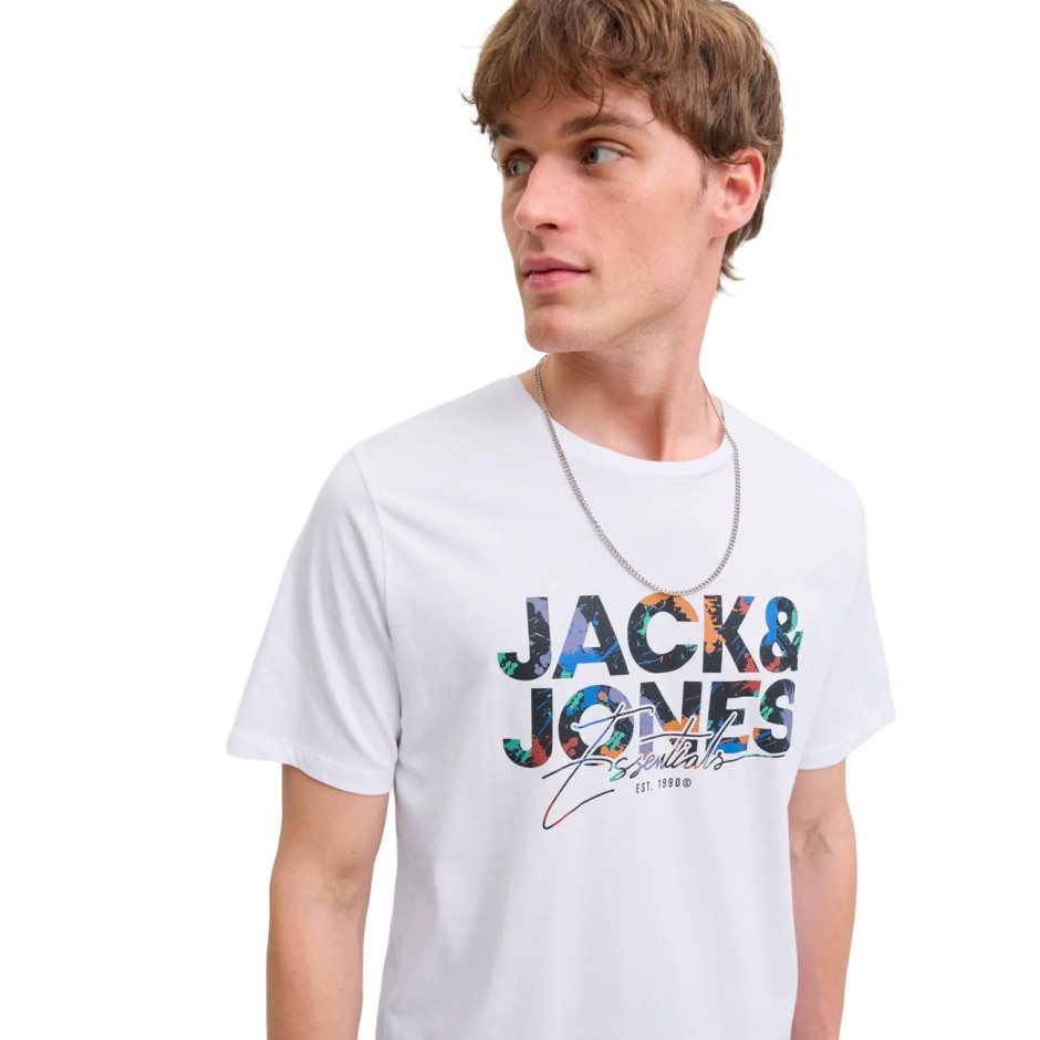 JACK & JONES JJGEPLAS TEE SS CREW NECK 12278523-4777660 White