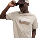 Ανδρική Κοντομάνικη Μπλούζα Γκρι - Jack & Jones Jcofusion Dots Εικόνα 1
