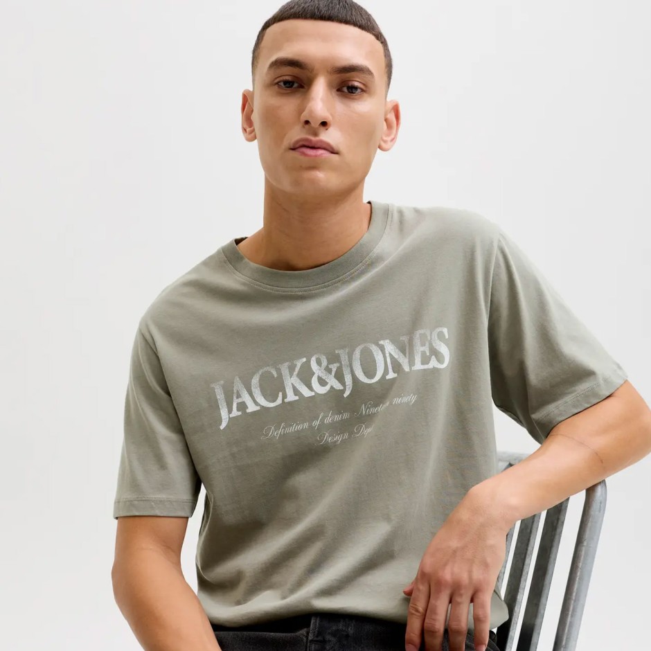 Ανδρική Κοντομάνικη Μπλούζα Χακί - Jack & Jones Jjdevin Daytona