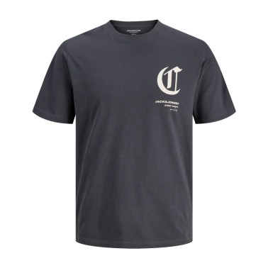JACK & JONES JCOVERSION TEE SS CREW NECK 12286117-4872028 Coal