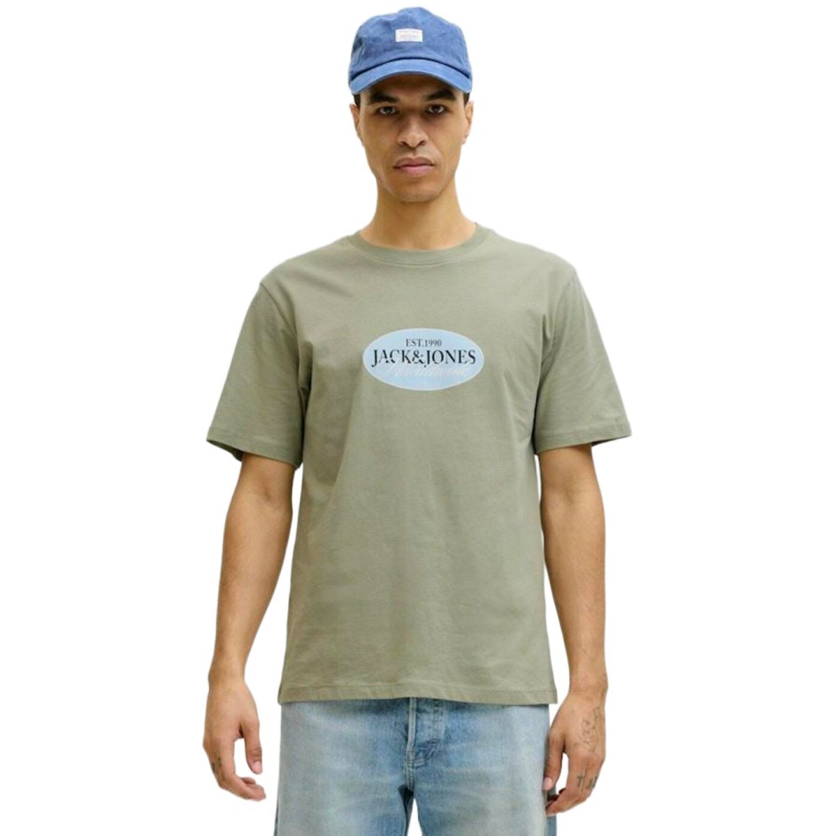 Ανδρική Κοντομάνικη Μπλούζα Χακί - Jack & Jones Jorcatskills