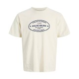 JACK & JONES JORYORK FRONT TEE SS CREW NECK 12283800-ANTIQUE WHITE Ecru Image 