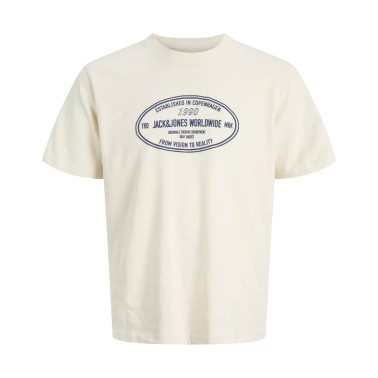 Ανδρική Κοντομάνικη Μπλούζα Εκρού - Jack & Jones