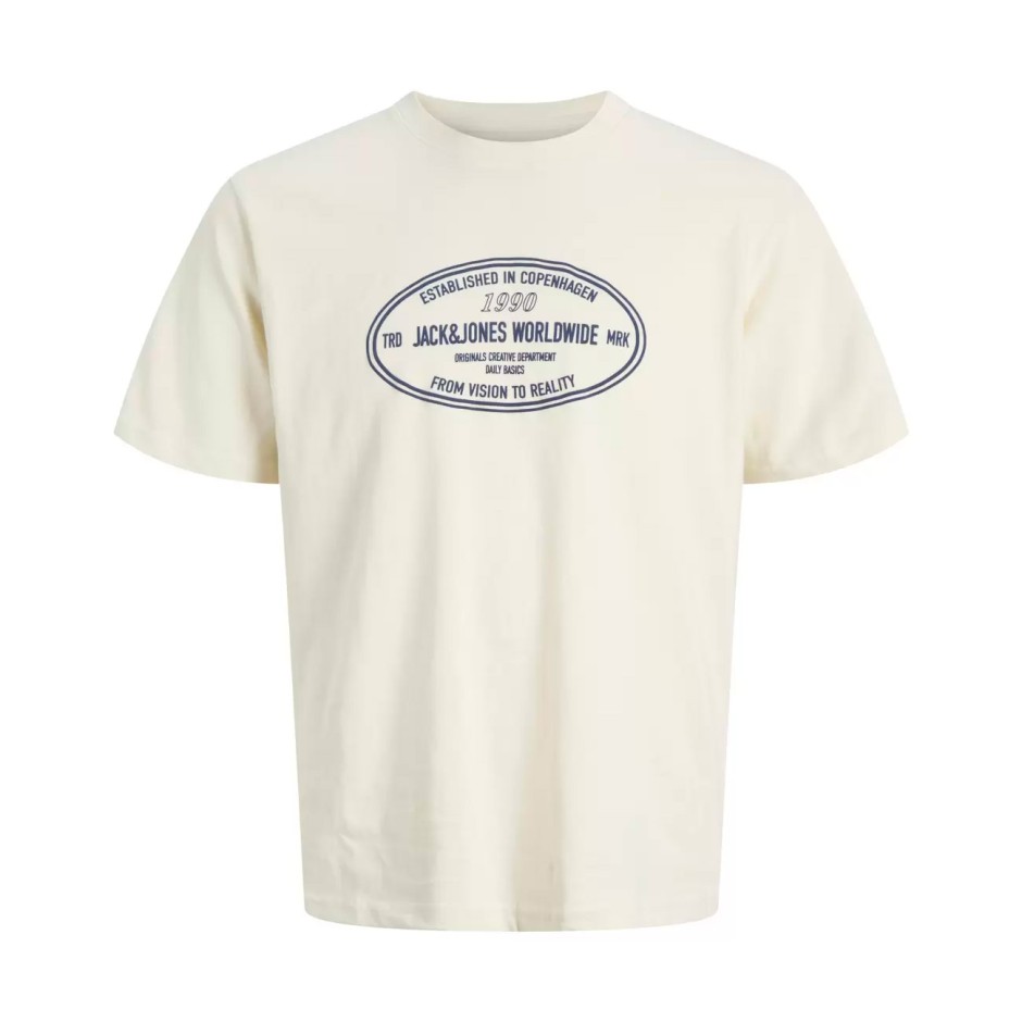JACK & JONES JORYORK FRONT TEE SS CREW NECK 12283800-ANTIQUE WHITE Ecru