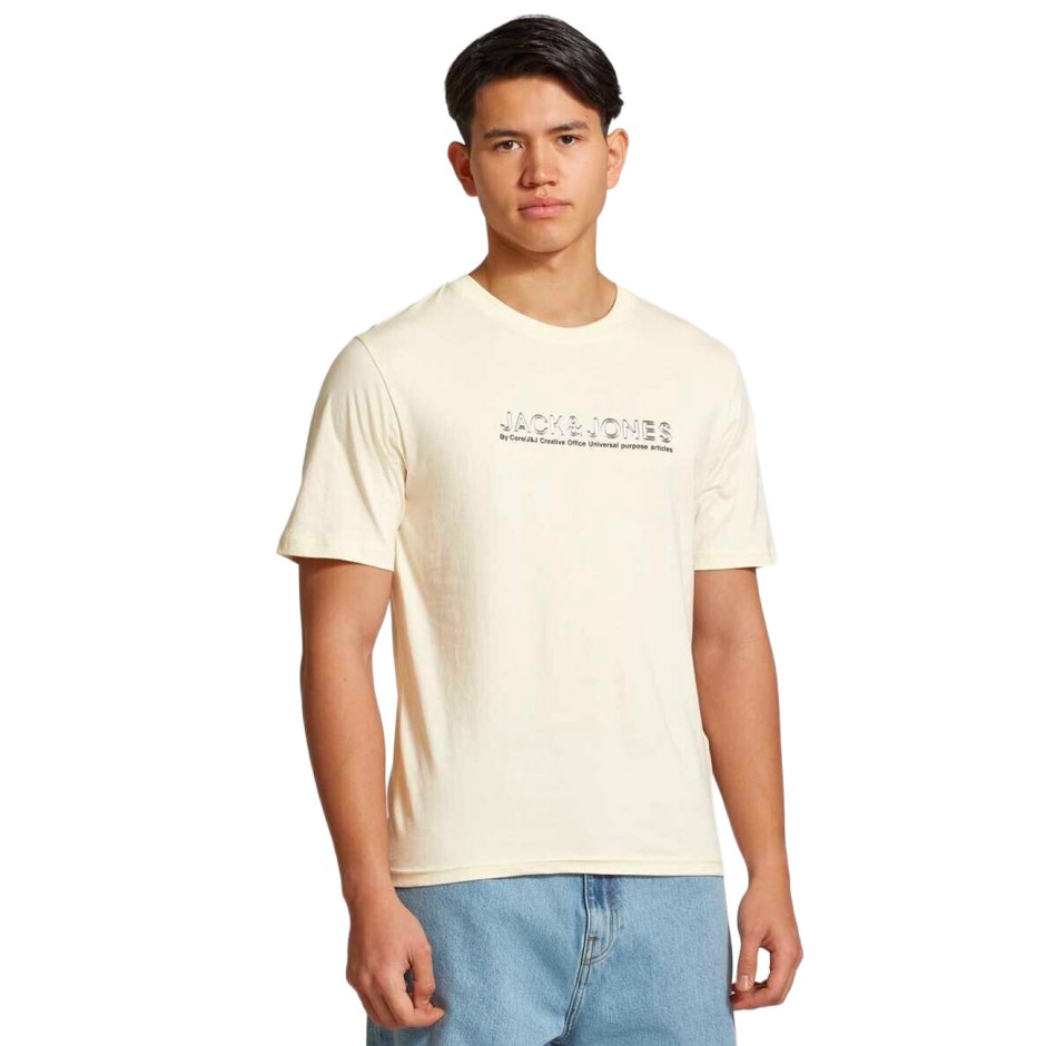JACK & JONES JCODYNAMIC BRANDING TEE SS CREW NECK FST 12276393-4745403 Ecru