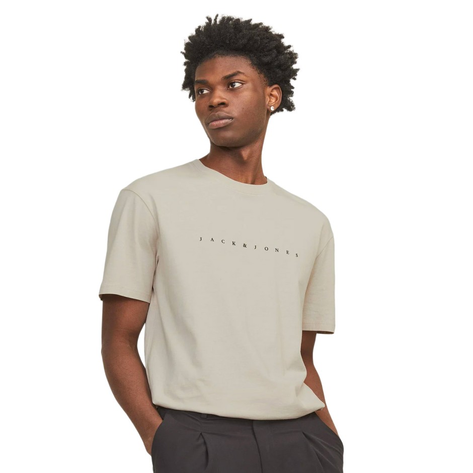 Ανδρική Κοντομάνικη Μπλούζα Εκρού - Jack & Jones JJestar