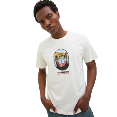 JACK & JONES JORSKULL COAST TEE SS CREW NECK 12276247-4744288 Ecru