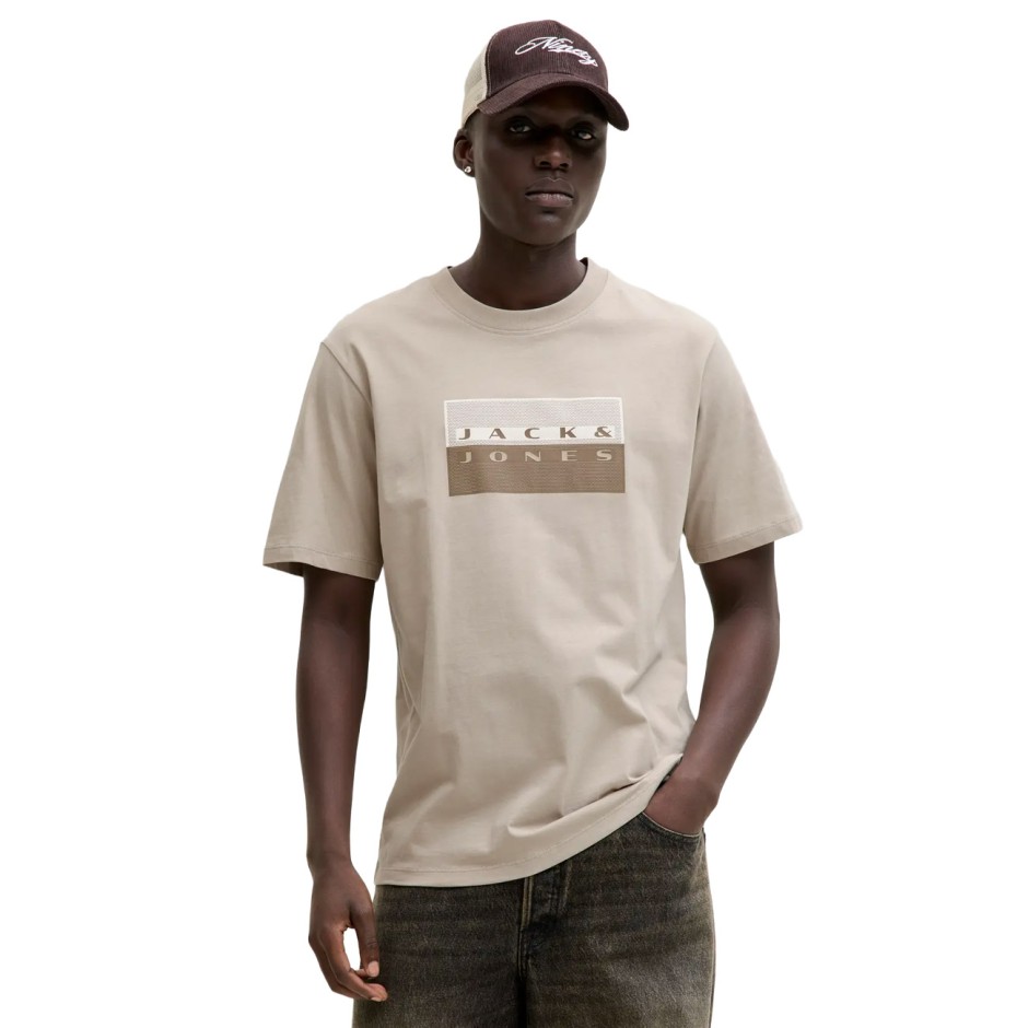 Ανδρική Κοντομάνικη Μπλούζα Γκρι - Jack & Jones Jcofusion Dots