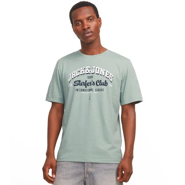 JACK & JONES JJELOGO TEE SS O-NECK 2 COL SS25 SN 12268267-4644235 Grey
