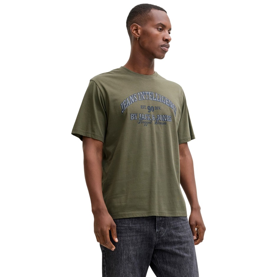 Ανδρική Κοντομάνικη Μπλούζα Λαδί - Jack & Jones JJedenver Graphic