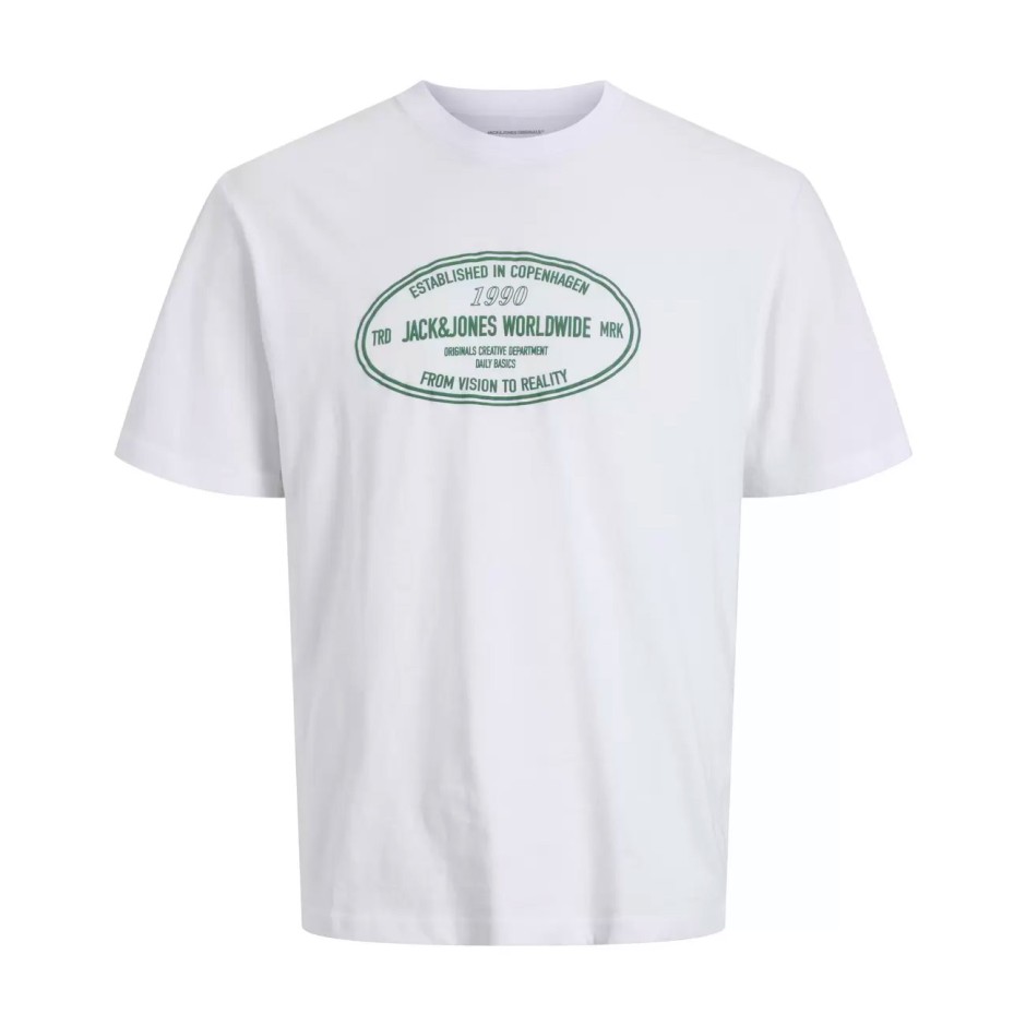 JACK & JONES JORYORK FRONT TEE SS CREW NECK 12283800-BRIGHT WHITE White