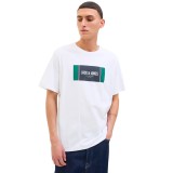 JACK & JONES JJHAYATO TEE SS CREW NECK BTS LN 12278508-4777665 White Image 