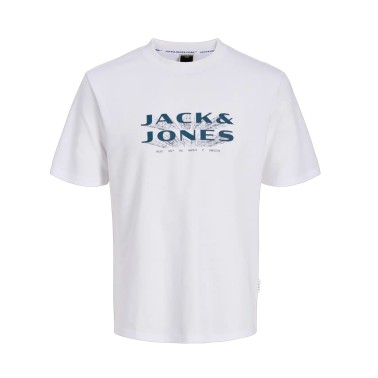JACK & JONES JCOFUSION JJ BRANDING TEE SS 12289880-4914835 White