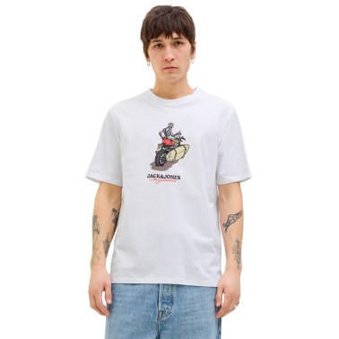 JACK & JONES JORSKULL COAST TEE SS CREW NECK 12276247-4743789 White