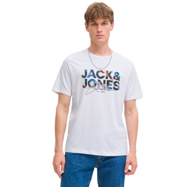 Ανδρική Κοντομάνικη Μπλούζα Λευκή - Jack & Jones Logo