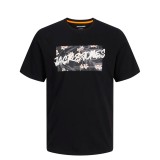 JACK & JONES JJHAWAII SHAPE TEE SS CREW 12269324-4649996 Black Image 
