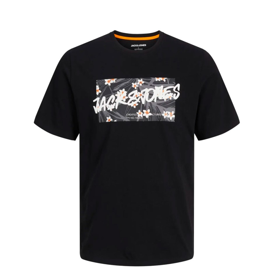 JACK & JONES JJHAWAII SHAPE TEE SS CREW 12269324-4649996 Black