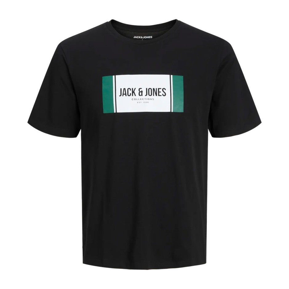 Ανδρική Κοντομάνικη Μπλούζα Μαύρη - Jack & Jones Hayato