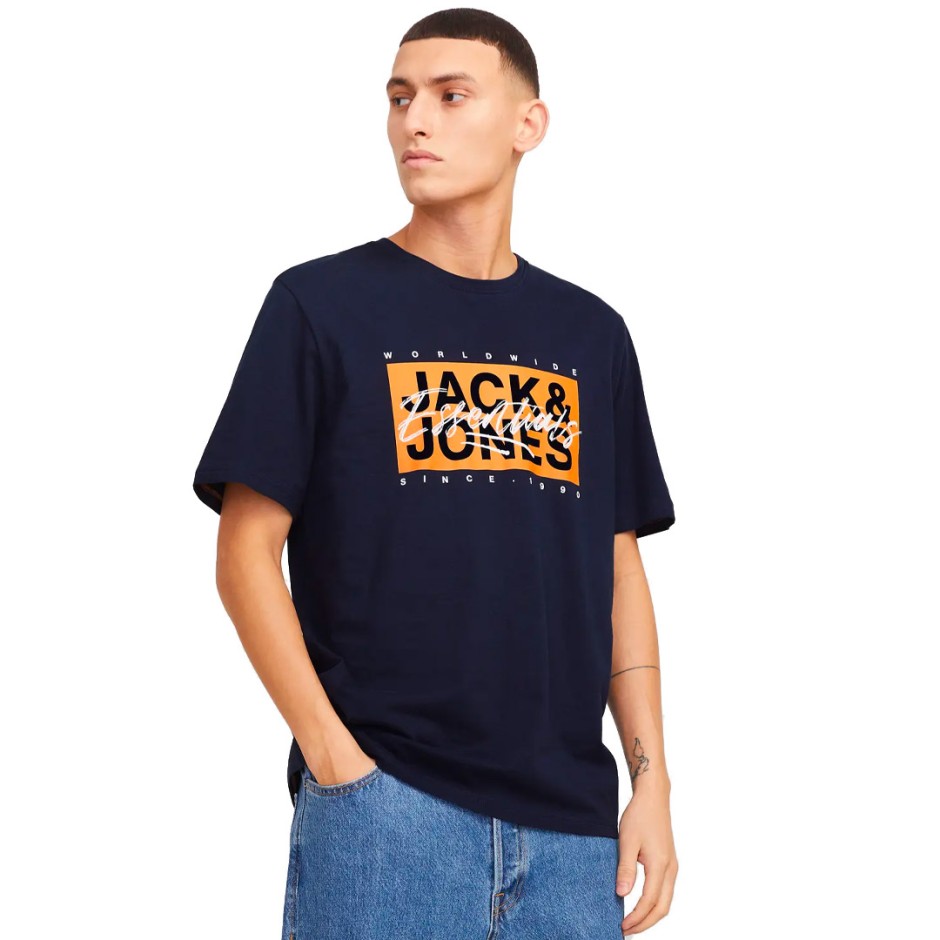 Ανδρική Κοντομάνικη Μπλούζα Μπλε - Jack & Jones Colton