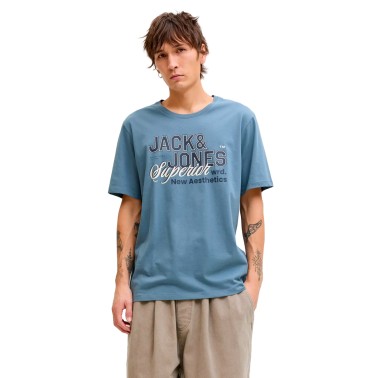JACK & JONES  JJELOGO TEE SS ONECK 2 COL 12288016-4902165 Blue