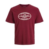JACK & JONES JORYORK FRONT TEE SS CREW NECK 12283800-TIBETAN RED Βordeaux Image 